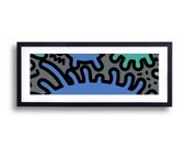 Whatzit 3 - Blue Green Modern Art Print