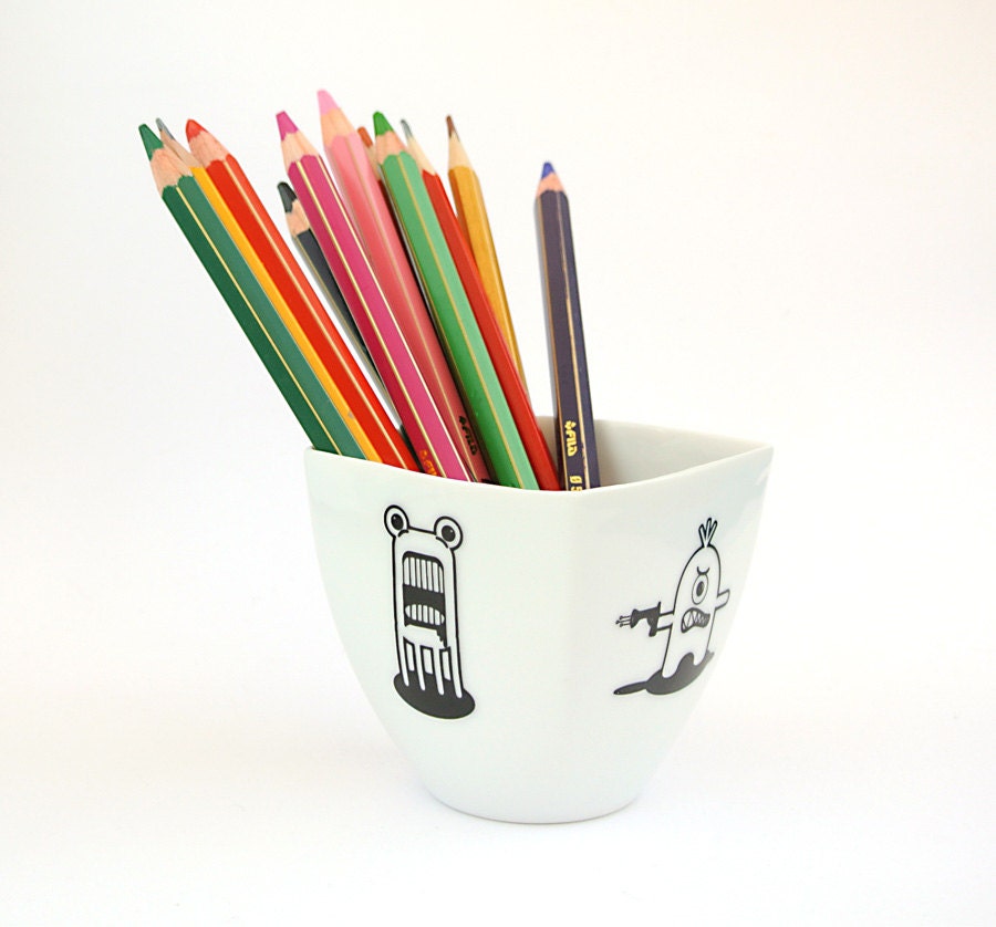 Coffee Cup with Cute Monsters