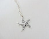 Starfish Necklace, Silver Hypoallergenic Chain With Clasp