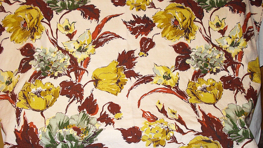 Vintage Bark Cloth Remnant  47" x 32"