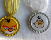 Whimsical  bottle cap with  ribbon strand necklace