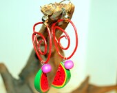 Boho The Old Red Barn and Watermelon Summer Up-cycled Re-purposed Jewelry