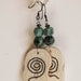 Earrings with turquoise and wild boar ivory