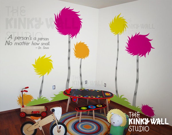 Children Wall Decals Wall Sticker - Lorax Truffula Trees Wall decal - Dr seuss 141