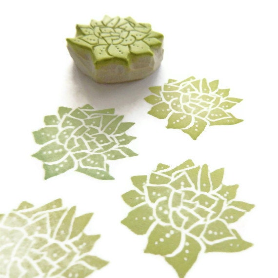 Succulent Plant Rubber Stamp - Cling Rubber Stamp - creatiate