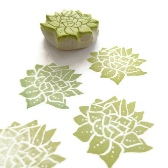 Succulent Plant Rubber Stamp - Cling Rubber Stamp