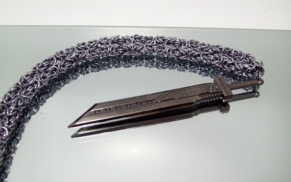 Mens necklace, final fantasy, mens jewelry, Geekery, Buster sword, advent children, sword, necklace, FF7