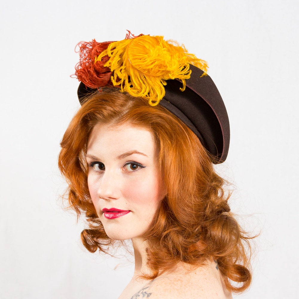 vintage 1940s hat / wool hat / Ever-Changing