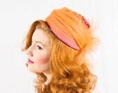 SALE / vintage 1960s hat / pillbox / Neon Roses