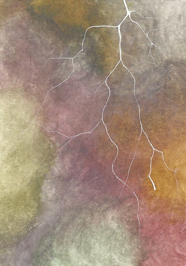 Lightning Bolt in the Sky , Original ACEO, Artist Trading Card, ATC.