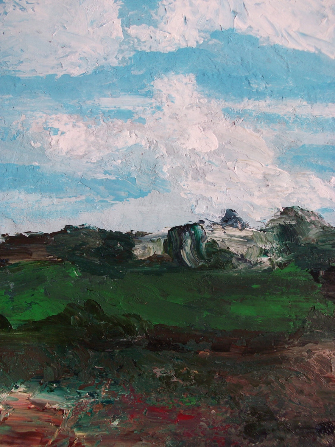 LANDSCAPE abstract painting (acrylic on canvas) 8 x 8 (original art) winter series 6