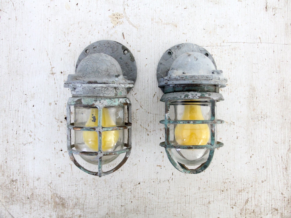 Antique Ship Lights / Pair Pauluhn Ship Lights