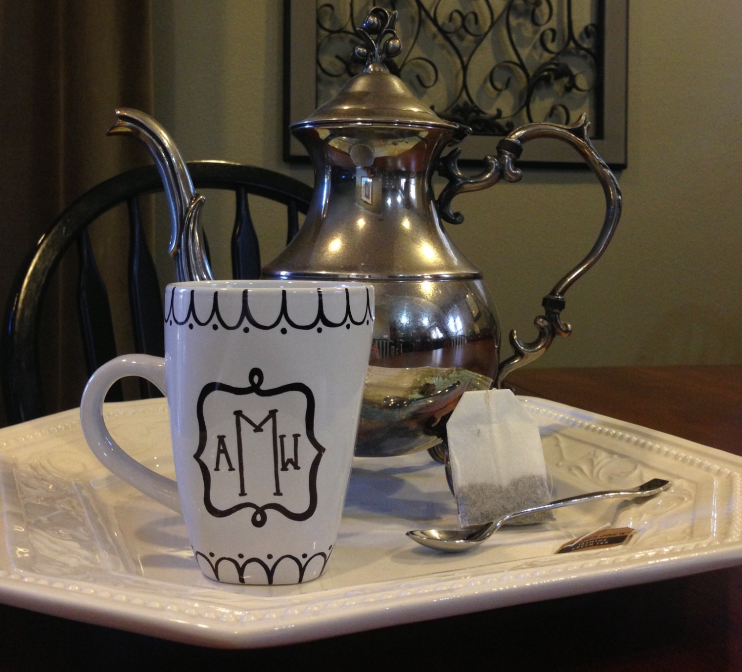 Monogram Personalized Hand painted Mug
