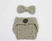 Crochet Bow Tie and Diaper Cover Baby Boy Gift, 0-3, 3-6, 6-12, Newborn Photography Prop, Baby Shower Gift
