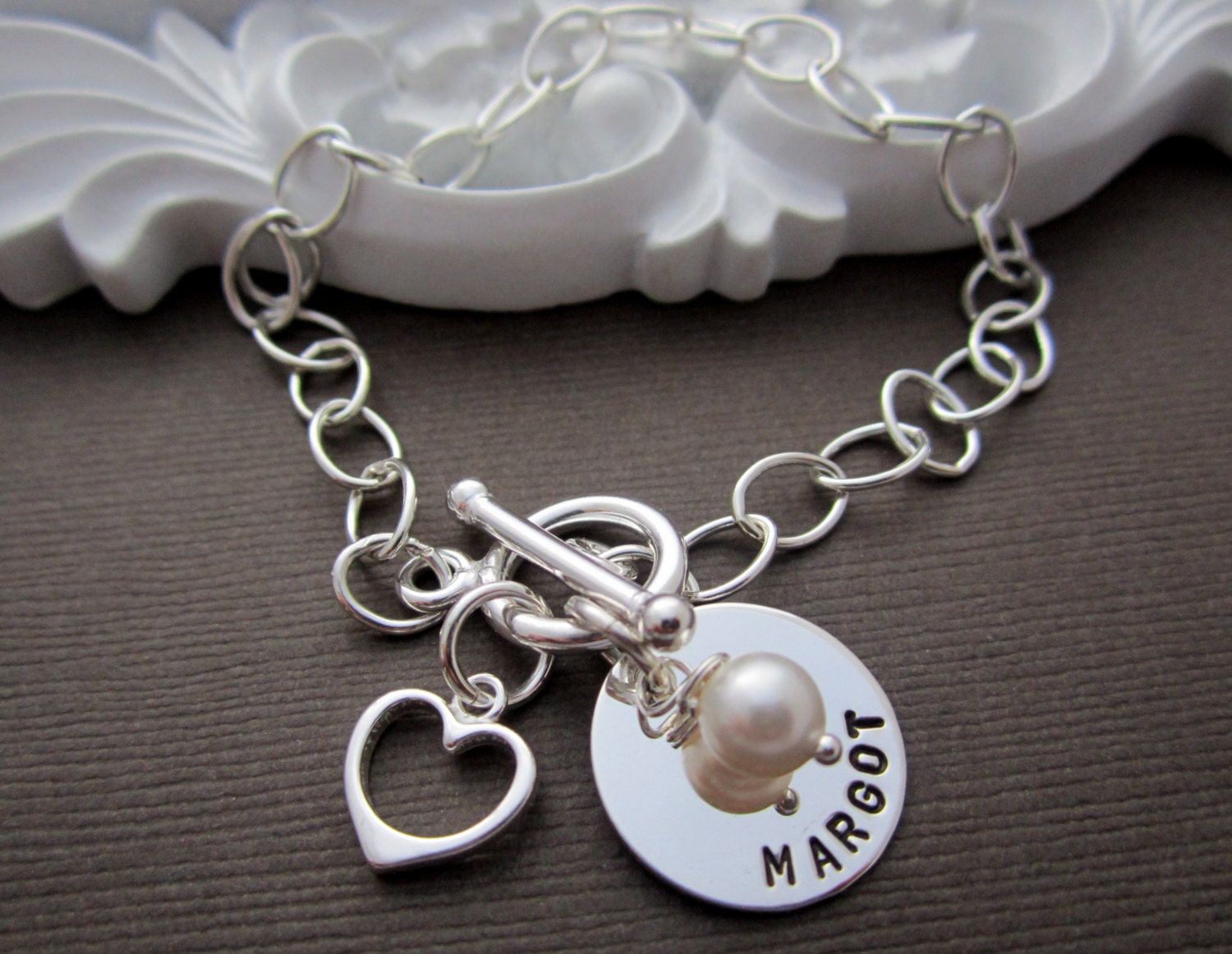 Love my Sweetie Girl Bracelet, New Mommy baby Bracelets, personalized name bracelet, Hand stamped sterling silver bracelet w/ birthstone