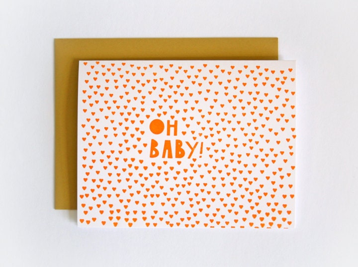 Oh Baby / Congratulations Letterpress Printed Card