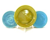 Vintage Fiesta ware Plates Aqua Avocado 3 Homer Lauglin