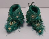 Pixie elf boots Fairy Shoes Mini green gold Belong to Teasel Goblin