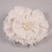 Stitched Fabric Flower Pin Flower Pin Brooch white shawl pin with Pearl Accents accessory, stitched thread fabric corsage