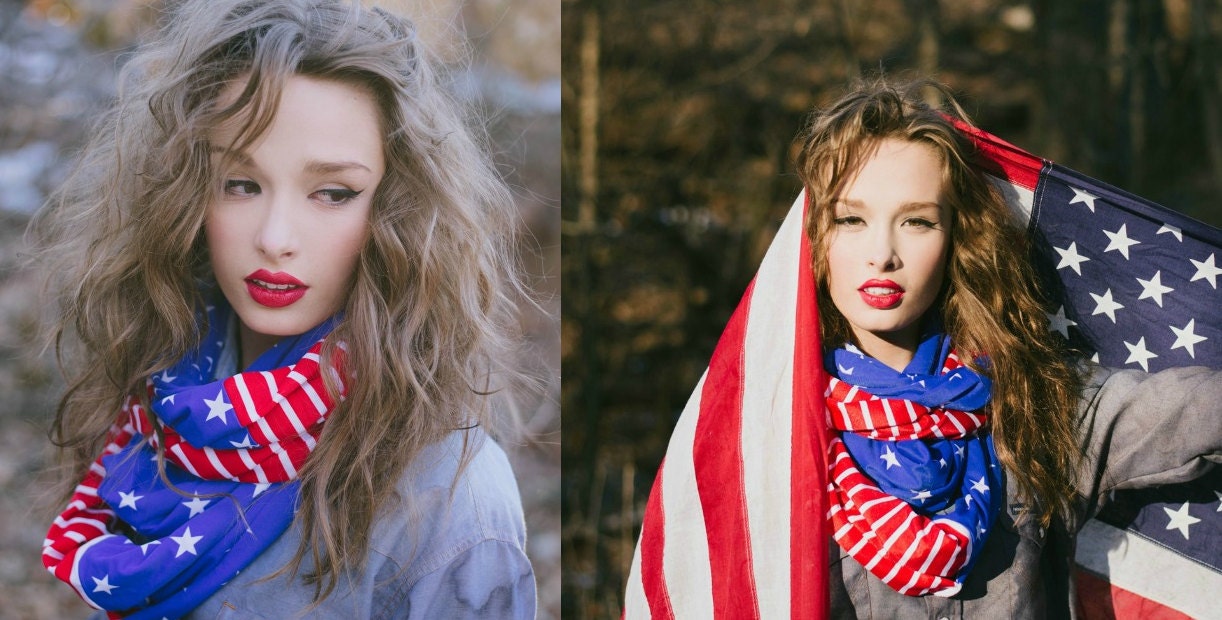 Stars and Stripes America Infinity Scarf One-Size