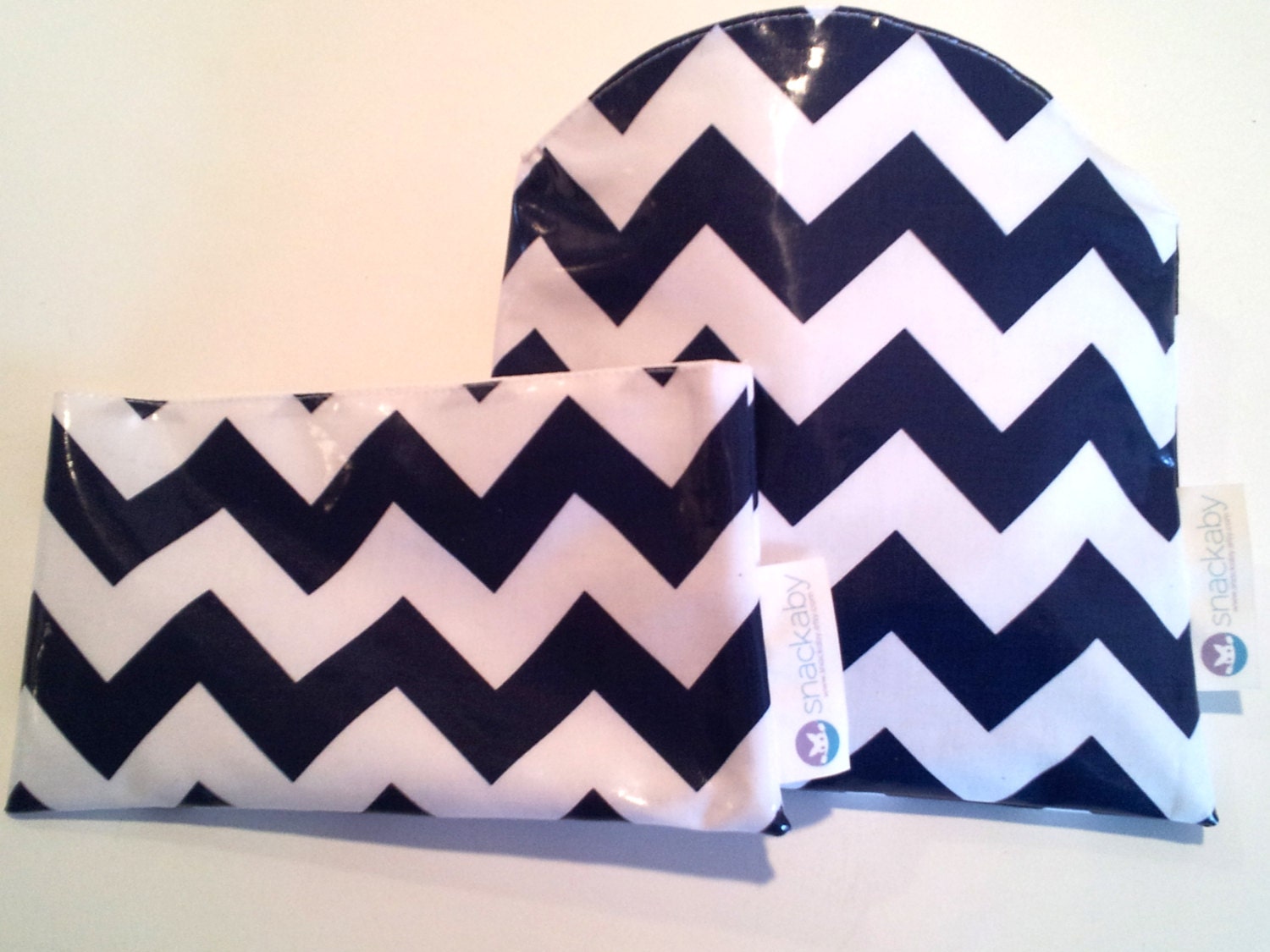 SNACKABY dishwasher-safe reuseable sandwich and snack bag set Navy Chevron boy