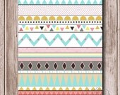 Aztec Pattern Print