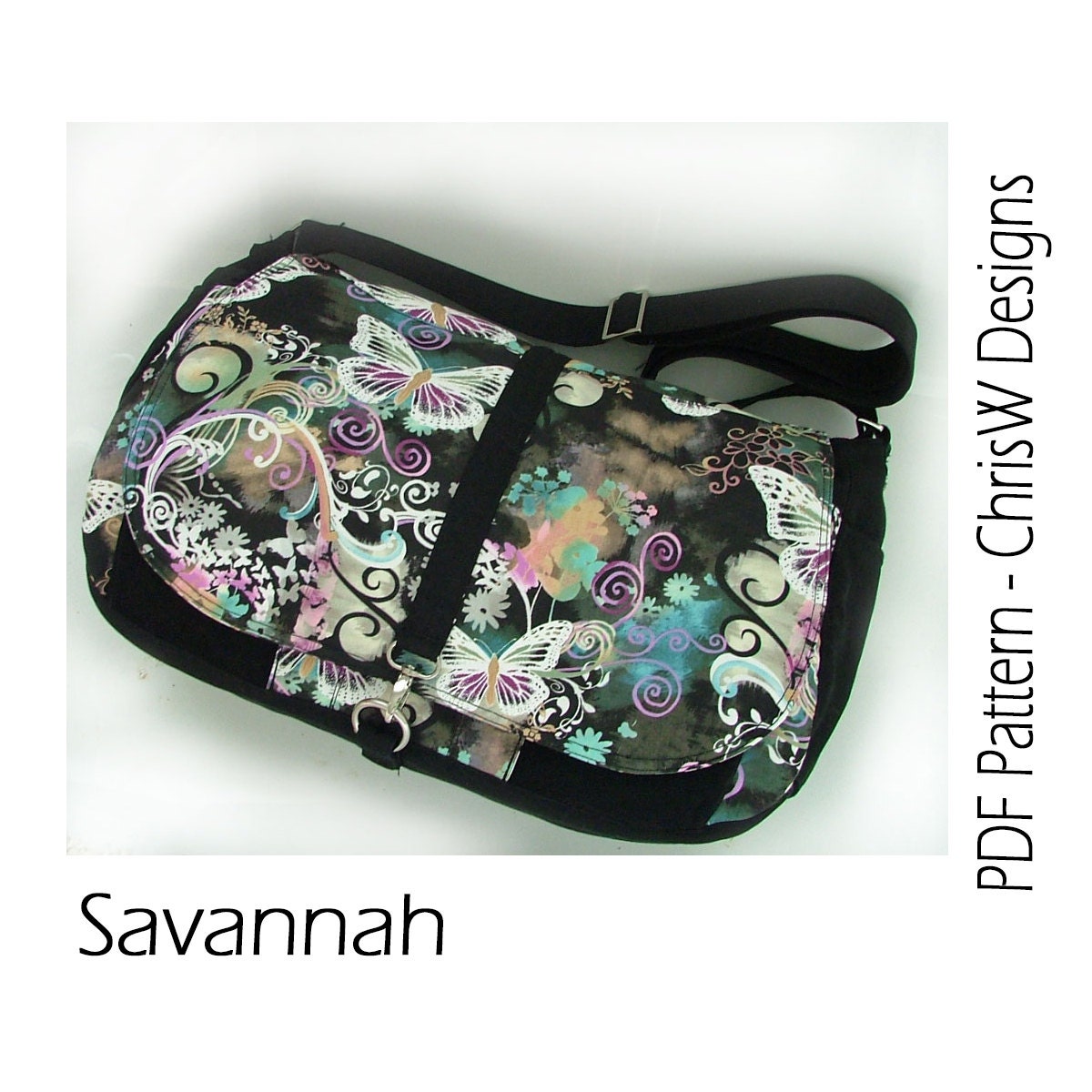 INSTANT DOWNLOAD -Messenger Bag Pattern PDF digital file with lots of pockets, Great nappy bag, weekender, laptop or school bag
