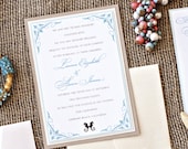 Elegant Beach Wedding Invitation Suite with Seahorse Motif, Purchase for a Custom Sample