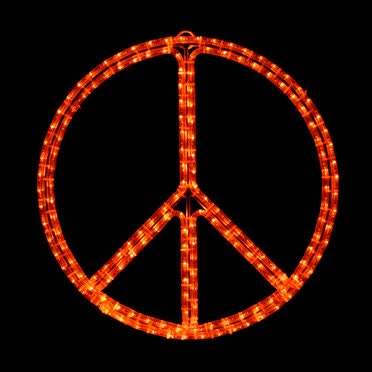 Peace Sign LED Lighted Wall Art, Indoor/Outdoor Decoration, Holiday Decor