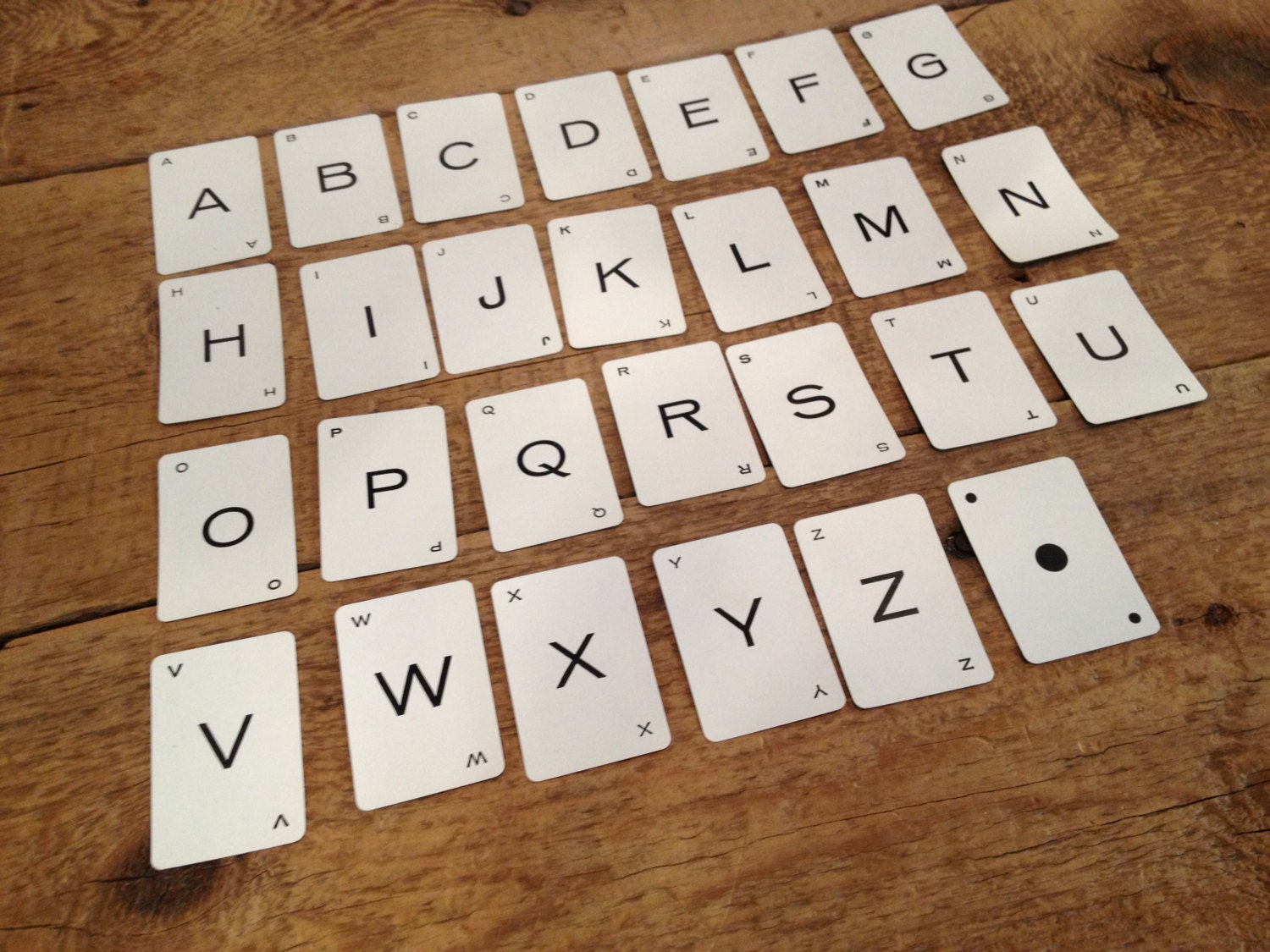Complete Alphabet Set of Vintage Game Cards