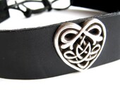 Celtic Heart Celtic Knot Black Leather Headband SCA Fantasy Headband Medieval Crown Barbarian Headband