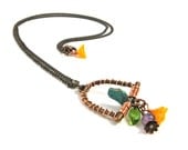 Birdcage Necklace (Bird Jewelry, Orange Flowers, Crafty)