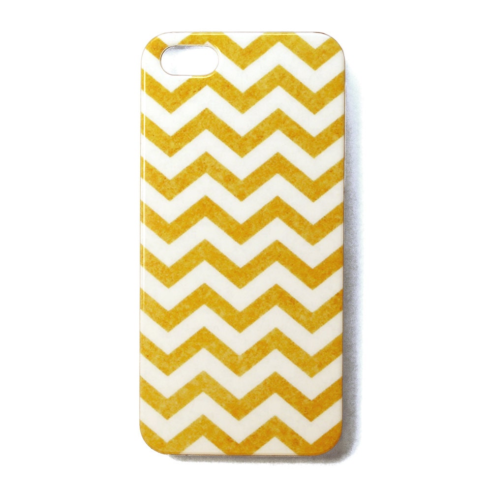 iPhone 5 Case - Yellow and White Chevron Pattern
