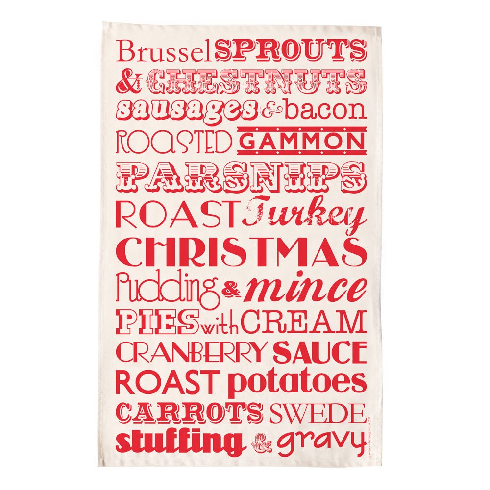 Christmas Thanksgiving DISH TEA TOWEL - Home for the Holidays - Vacation special