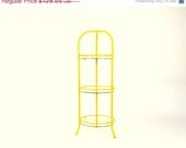 SALE Glass Shelf Round Faux Bamboo Metal Furniture Vintage Shelf