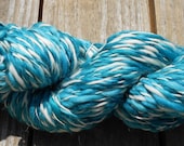 Handspun Yarn, Bulky Yarn, AquaStripe, 7 wpi, wool yarn, 110 yards, Wool Yarn