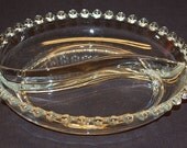 Vintage "CANDLEWICK" round 2-handled Relish made by the Imperial Glass Co., ca 1939-70S