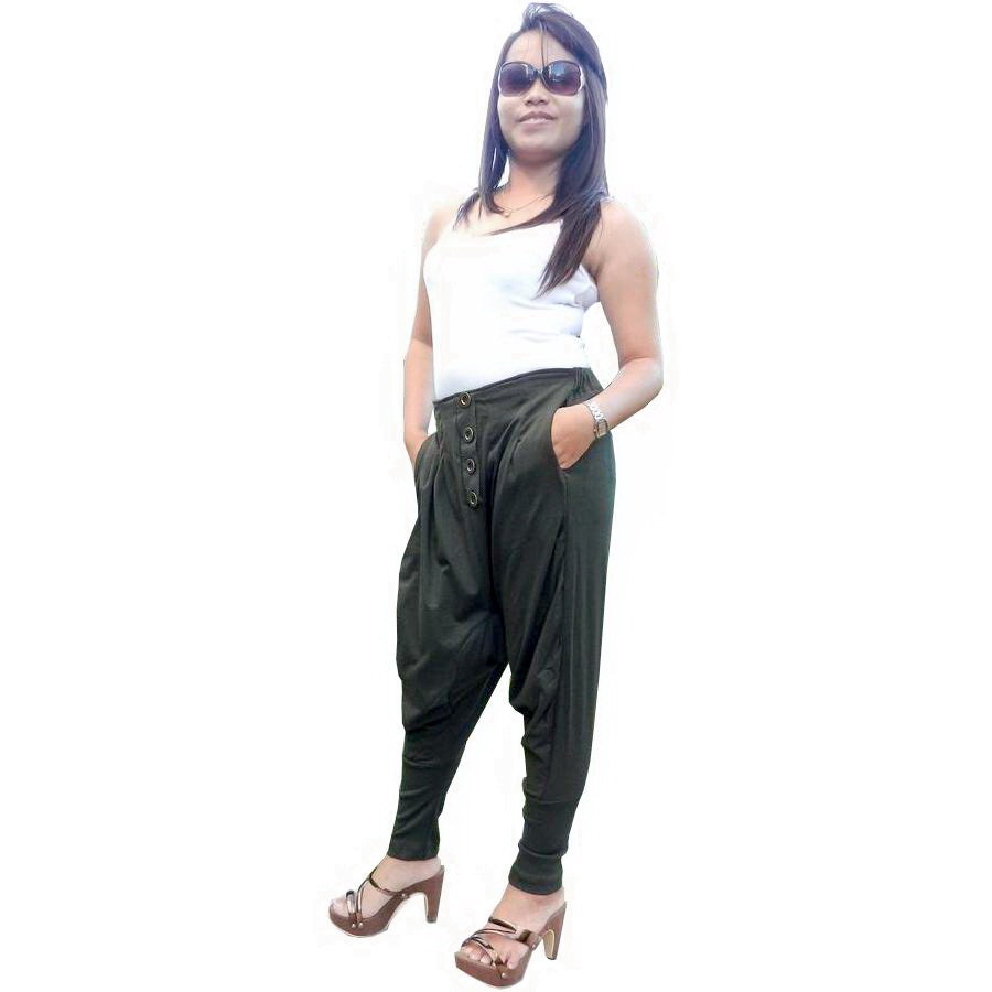Trousers Ninja Comfortable Pants,Unisex , Green Cotton Jersey.