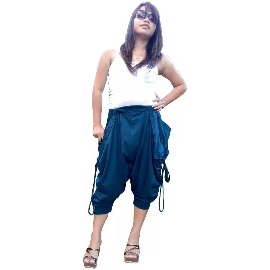 Harem Pant Comfortable,Capri 3/4 Length Yoga, Ninja Pants..Aqua Marine,Cotton Jersey.