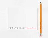 Wedding Thank You Cards // Names and Hearts // Wedding Stationery Thank You // Custom Notecards