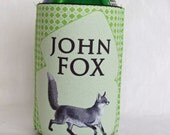 Custom Koozie - Fox - Beverage Insulator - Personalized Monogram - Father's Day Gift