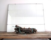 Vintage Decorative Wall Mirror - Frameless Beveled Art Deco Hanging Mirror - Large Square Mirror