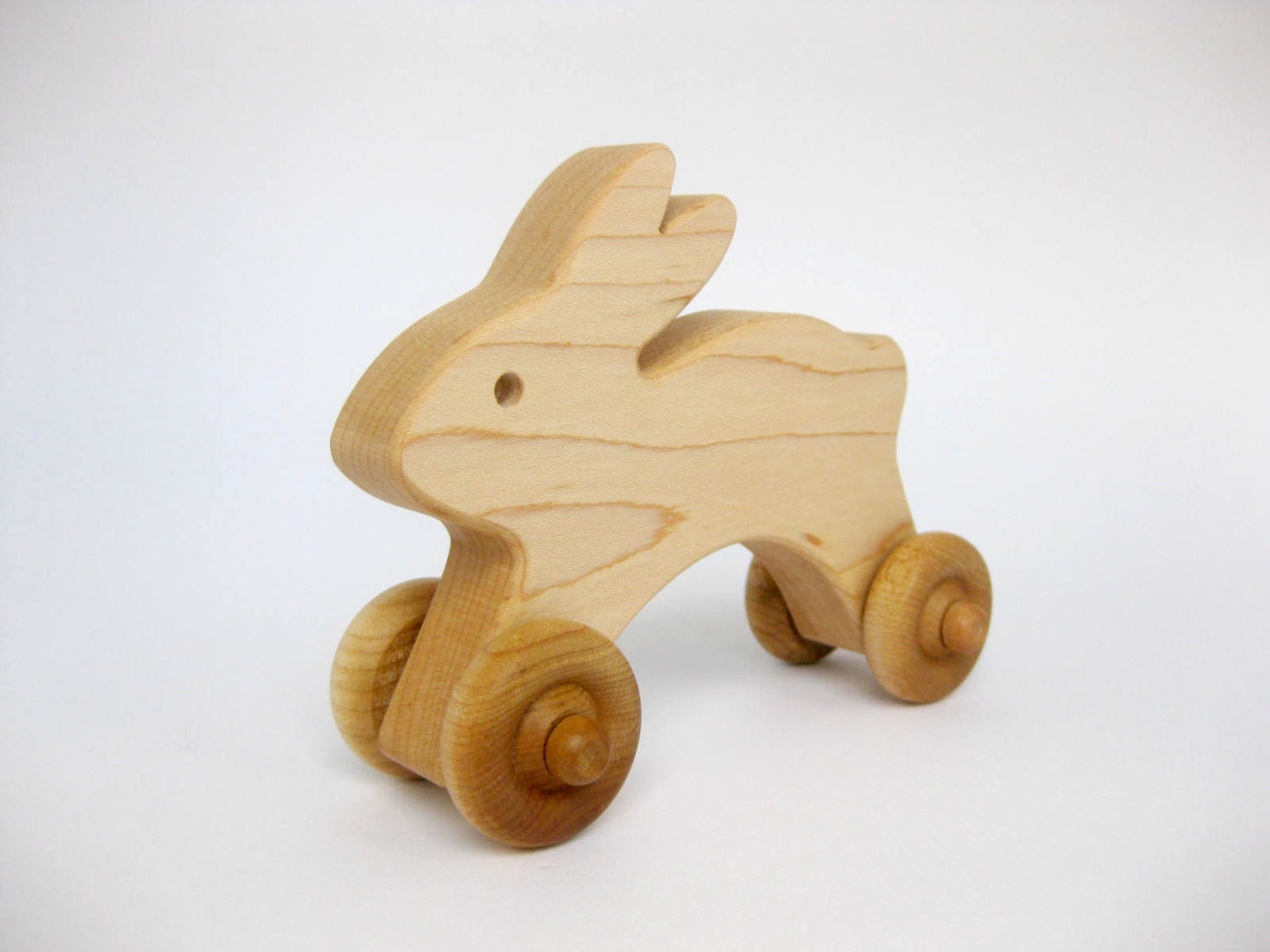 Wooden Bunny Push Toy Natural Wood Toy Maple