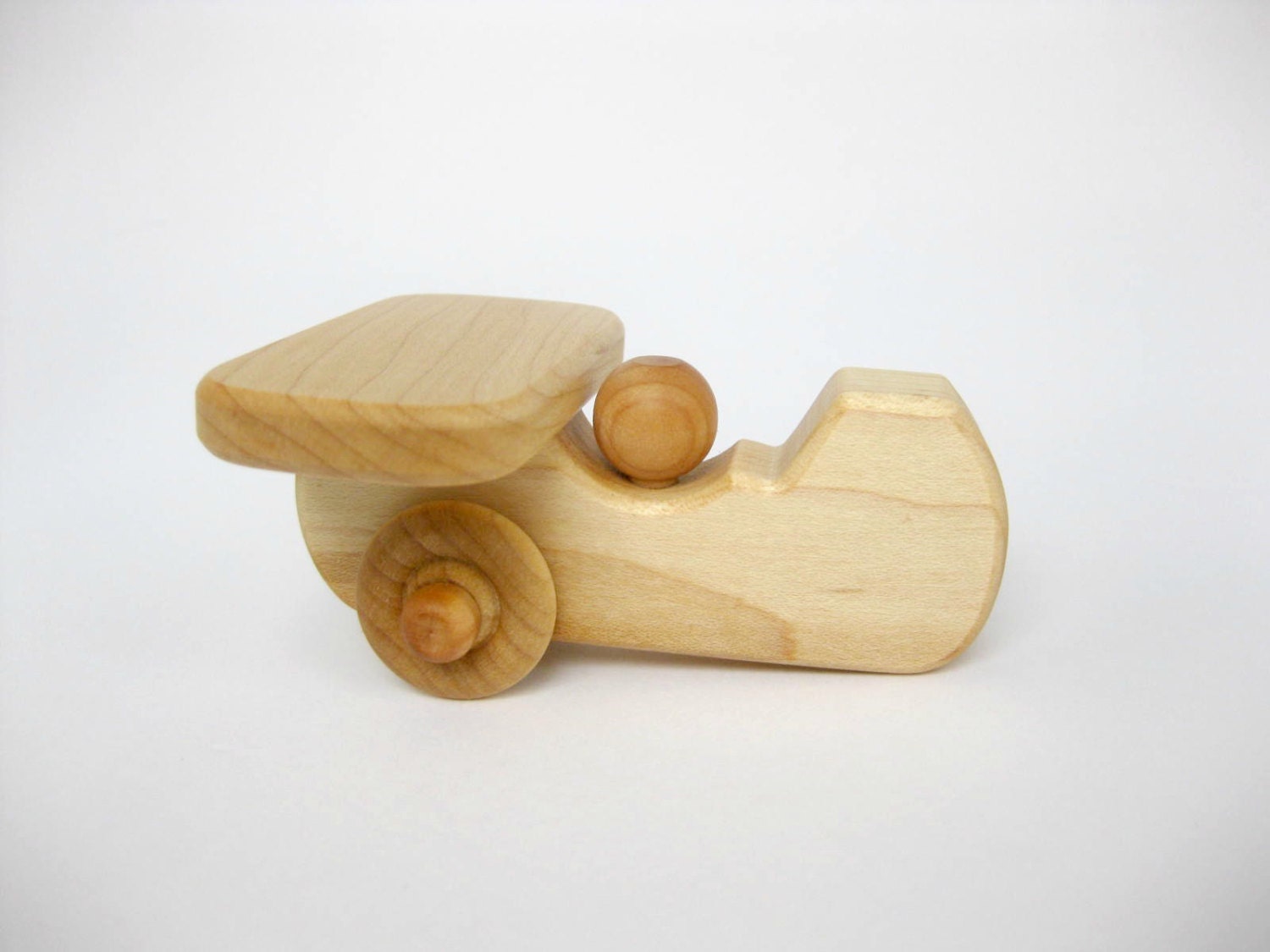 Little Wooden Toy Airplane Natural Maple