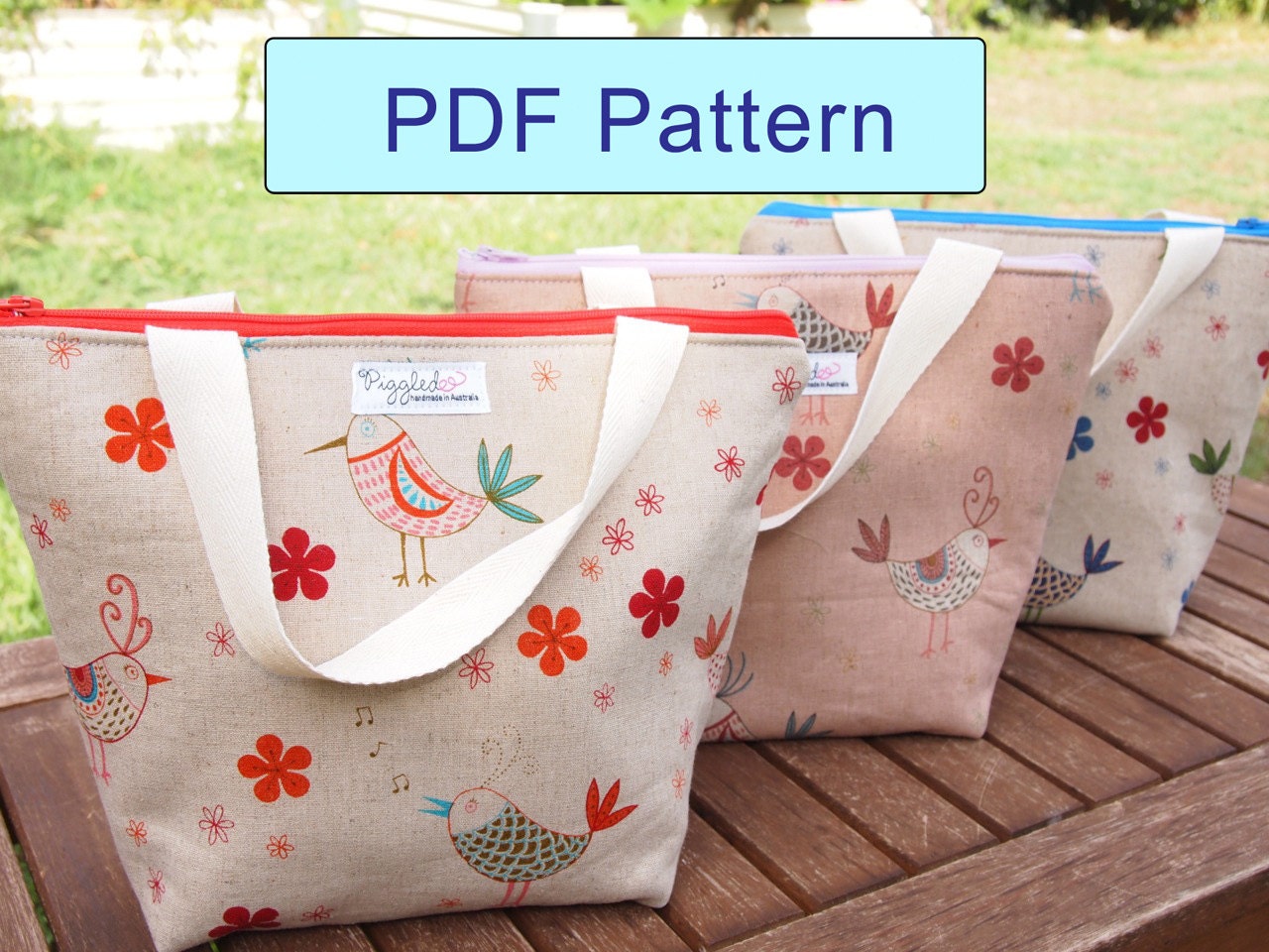 Insulated Lunch Bag DIY Pattern PDF With Detailed By Piggledee