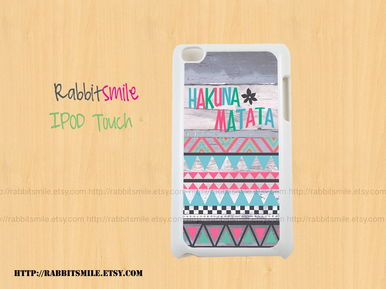 HAKUNA MATATA Pastel iPod touch 4th / 5th Generation Case, Tribal Cover / Wood Aztec Geometric iPod touch 4g / 5g Case / iPod 4 / 5 cover