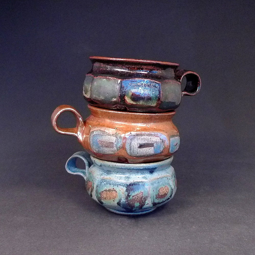 3 Faceted Mugs