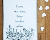 Mother's Day Card, Plantable Seed Paper, Hand Illustrated Wildflowers