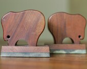 Vintage Wood Buffalo/ Bison Bookends