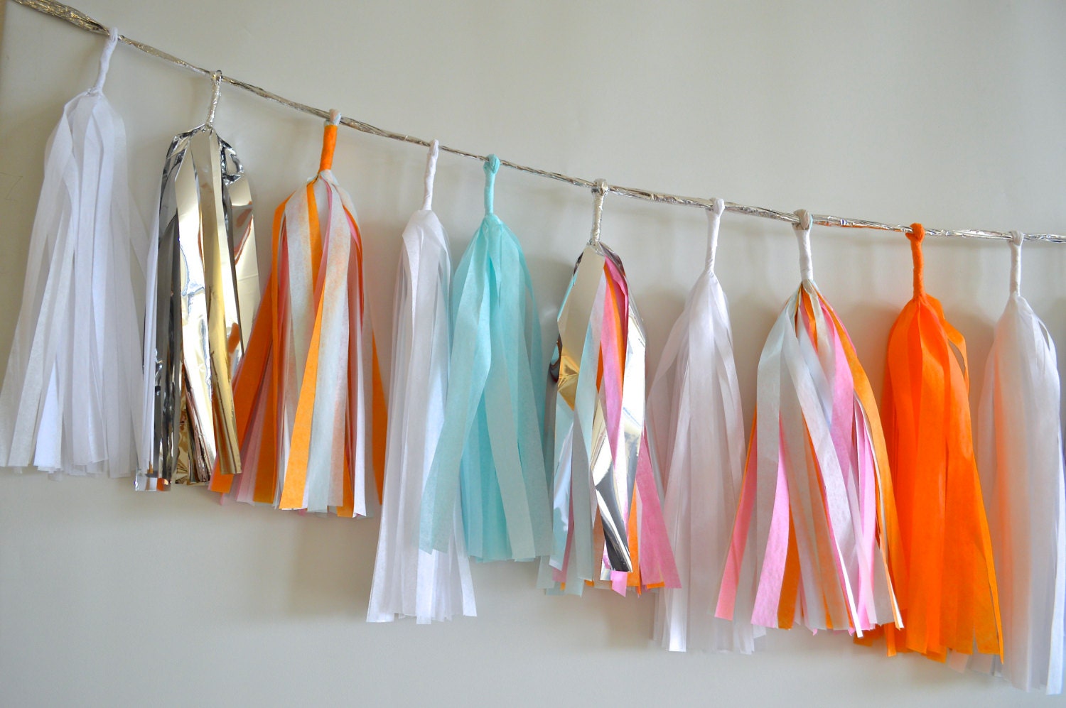 Pastel POP Rocks Multi Layered Sparkle & Shine Tissue Tassel Garland